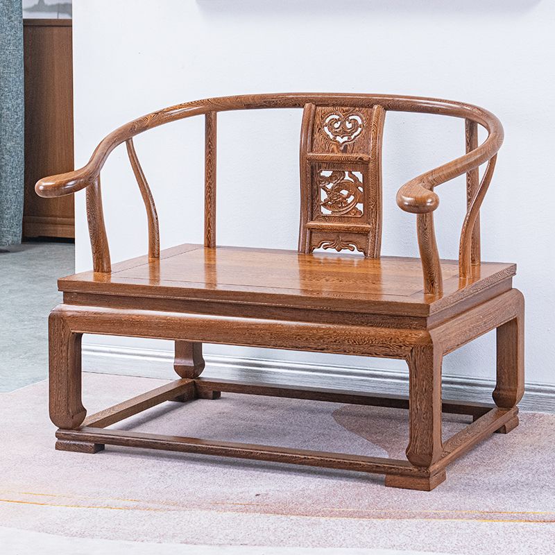 红木家具鸡翅木禅椅新中式打坐单人盘腿圈椅实木靠背椅太师椅围椅 - 图2