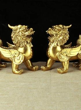 铜貔貅摆件单角貔貅 家居客厅饰品摆件开业礼品