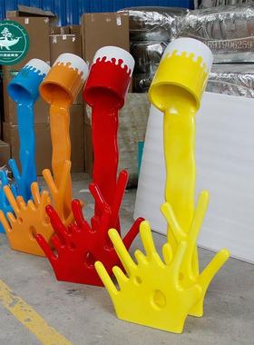 创意异形景观雕塑 户外公园广场美陈小品 景区花园艺术玻璃钢摆件