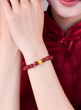 朱砂雄黄手串真品高含量紫金砂手链蛇年本命饰品平安吉祥新年礼物