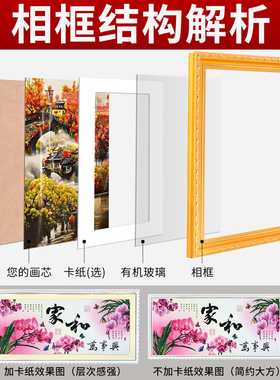 十字绣裱框边框自装实木相框定制大尺寸画框刺绣展示框架带玻璃