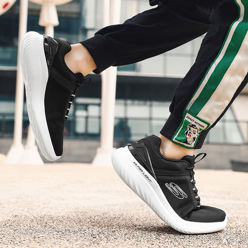 Skechers斯凯奇跑鞋男2024夏新款缓震耐磨网布透气百搭休闲运动鞋