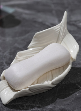 轻奢款陶瓷羽毛肥皂盒浴室沥水免打孔家用高档化妆室洗手台置物架