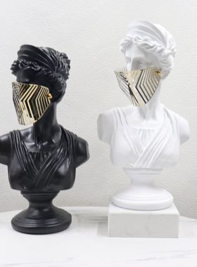 欧式家居饰品摆件面具人装饰品客厅玄关边几售楼部展厅雕塑摆设品