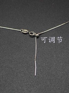 S925银盒子链锁骨项链带针穿珍珠水晶饰品配饰DIY含硅胶可调节