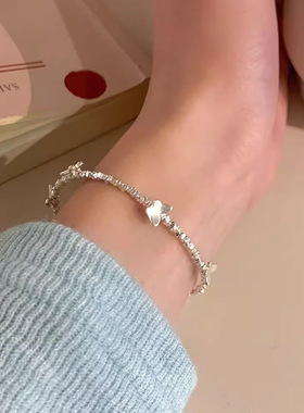 s925纯银蝴蝶碎银子手链女 夏季甜美ins小众设计轻奢简约精致手饰