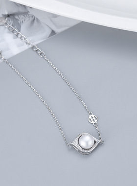 万美跨境新款S925银珍珠手链轻奢时尚简约手饰DIY空托配件厂家