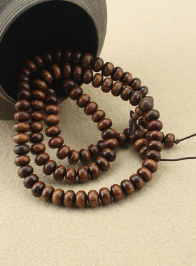 天然绿檀木108颗佛珠手串男女款学生盘玩串珠手链多圈念珠手饰品