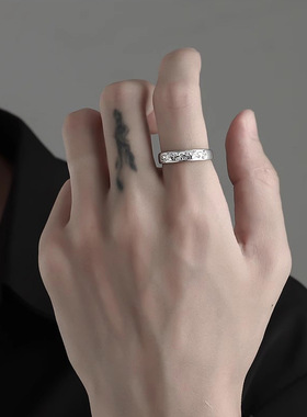 s999足银貔貅戒指男 招财新年潮流个性高级感ins实心内圈男士指环