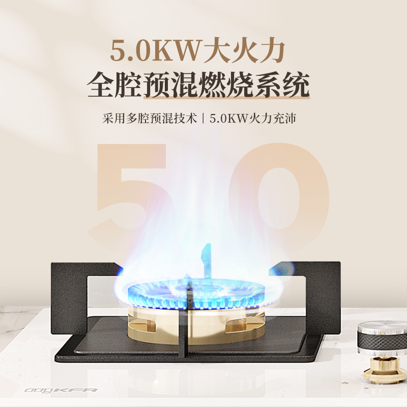 德国默克菲尔mokfir燃气灶煤气天然气灶家用双两眼钢化玻璃节能灶