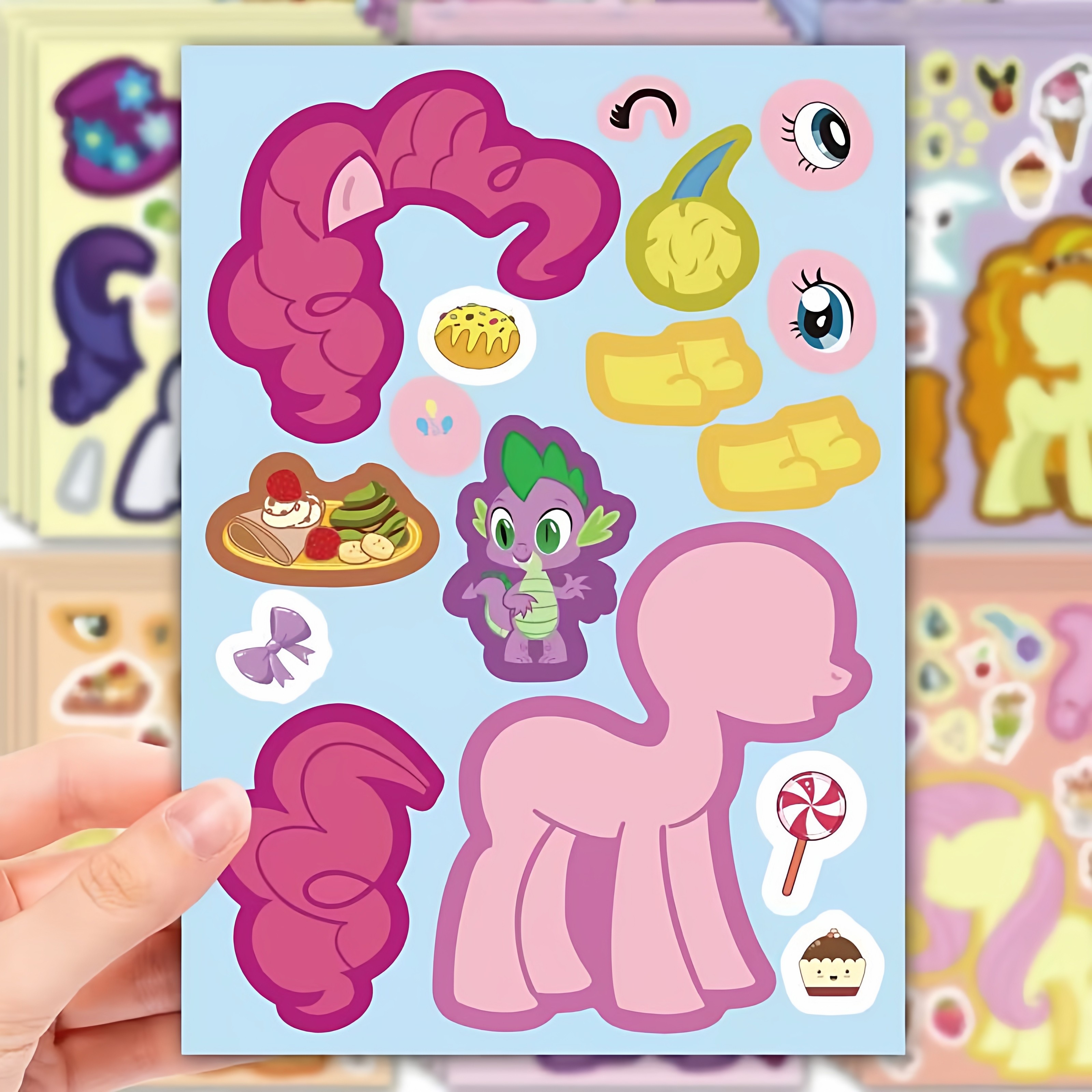 小马宝莉拼图换装贴纸儿童女孩DIY手工装饰创意换脸贴画动手玩具,淘宝优惠券,粉丝福利购,淘宝优惠卷