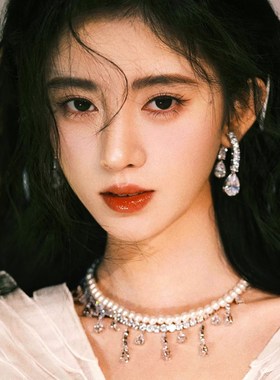 设计师品牌Nana Jacqueline2022 NJ小众ins锆石水滴流苏贝珠项链