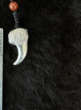 野狼谷s925银狼指甲吊坠 、印地安款狼头吊坠 锋芒毕露野性美学