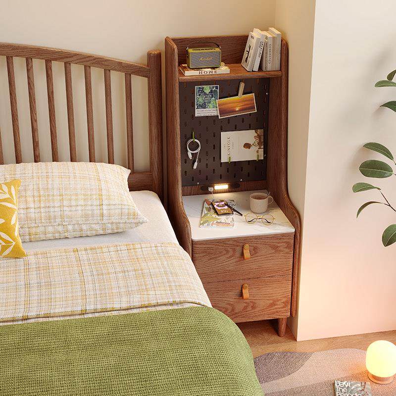 智能床头柜卧室简约小型实木床边柜可充电多功能加高置物架储物柜,淘宝优惠券,粉丝福利购,淘宝优惠卷