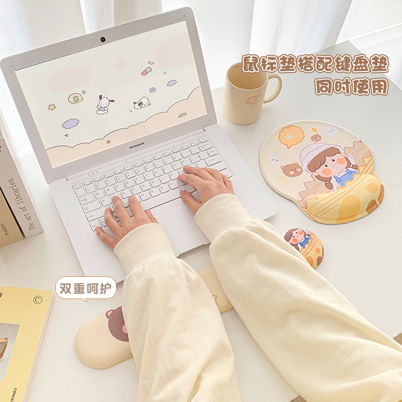 速发创意垫护面硅胶手办可爱生托公桌腕加厚手腕垫手枕 - 图1