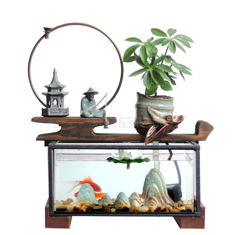 推荐Zen Chinese Ceramic Water Fountain Feng Shui Lucky Home