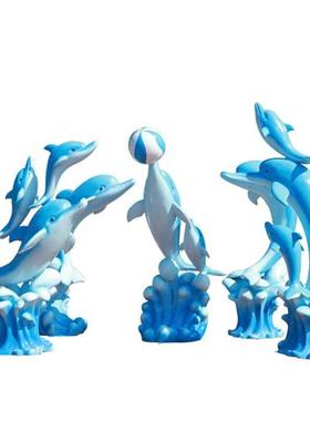 仿真海豚玻璃钢摆件户外海洋动物雕塑园林景观别墅喷泉房地产装饰