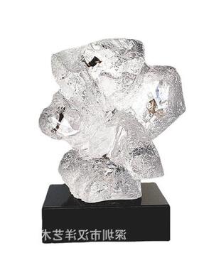 新款透明树脂仿山石雕塑摆件酒店别墅样板房软装饰品工艺品摆件