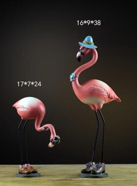 北欧ins创意火烈鸟摆件家居软装饰品客厅房间酒柜电视柜结婚礼物