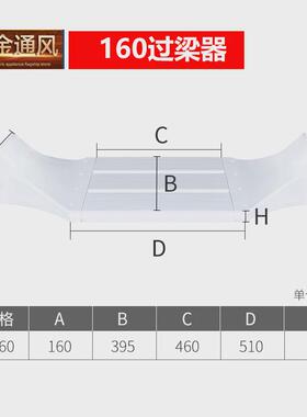 新风系统过梁器/通风扁管75/110/160/200mm 扁风管转接过梁弯