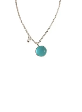 高级新中式水晶锁骨链2023项链轻奢清冷网红新款小众不掉色女蓝色