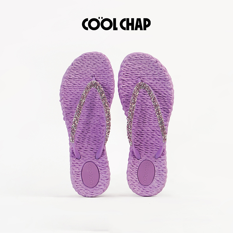 COOLCHAP闪光少女系列人字拖女夏季外穿法式防滑海边舒适夹脚凉拖