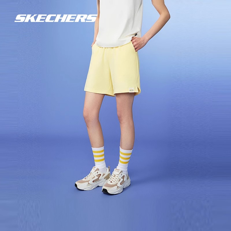 斯凯奇官方Skechers2024女款夏季针织短裤舒适宽松时尚百搭裤子女