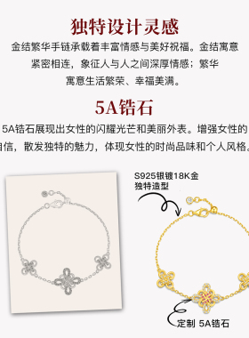 MITHAOL金结繁花手链轻奢小众精致高级感新中式中国结手饰女款银