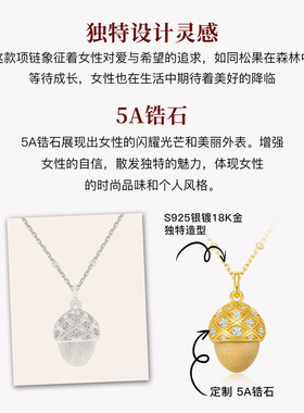 MITHAOL拉丝古法松果项链女 轻奢小众高级感时尚百搭锁骨链女款