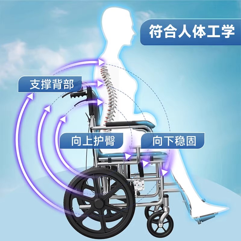 轮椅折叠轻便小型老人专用旅行简易便携式残疾老年人助行器代步车