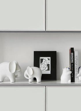 吉象如意大象摆件家居饰品客厅酒柜办公室玄关陶瓷装饰品乔迁礼物