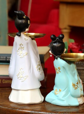 极速唐宫夜宴仕女古风p女孩托盘摆件玄关钥匙收纳创意托盘闺蜜生