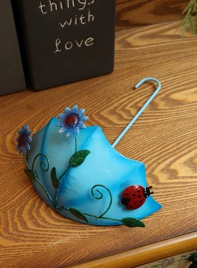 极速创意铁艺伞挂墙花盆墙壁y挂墙上装饰挂件花园客厅阳台庭院墙