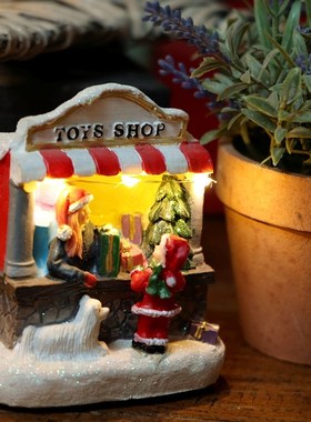 极速圣诞节装饰用品发光小屋房子场景布置氛围Q小夜灯创意可爱礼