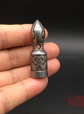 新品藏式天铁印章挂件 藏族民族风迷你天铁托甲小擦擦Z宝印章把件