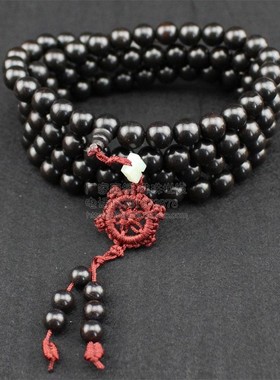 极速黑檀木佛珠手链念珠108颗10mm多层L男女念珠紫光檀木乌木老料