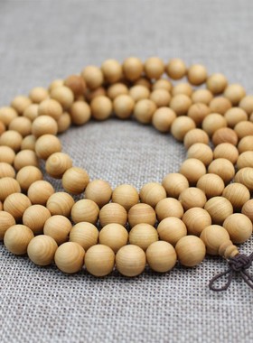 极速天然崖柏木佛珠10mm手串念珠108颗K手持男女太行无瘤疤老料无