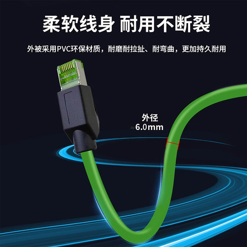 工业网线伺服高柔Profinet千兆EtherCAT屏蔽成品跳线超六6类网线 - 图2