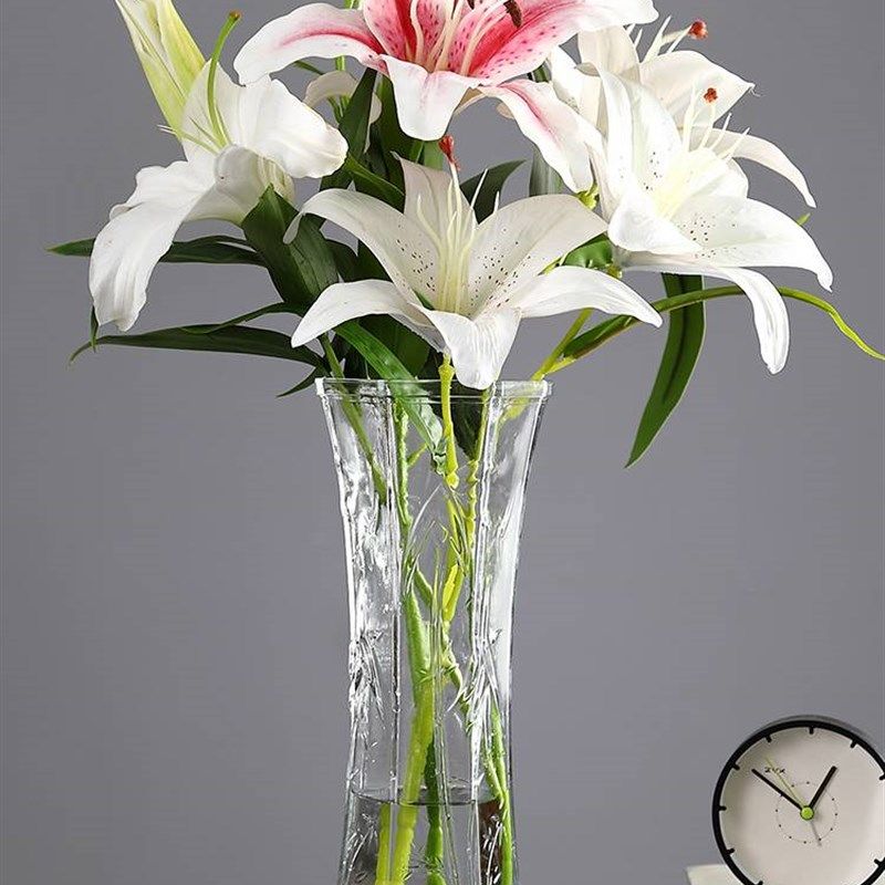 【二件套】玻璃花瓶透明水养富贵竹百合水培插花摆件客厅家用大号,淘宝优惠券,粉丝福利购,淘宝优惠卷