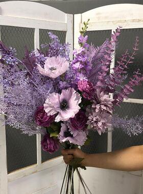 厂家人造花仿真花婚庆打底花材 家居装饰塑料假花餐桌摆件