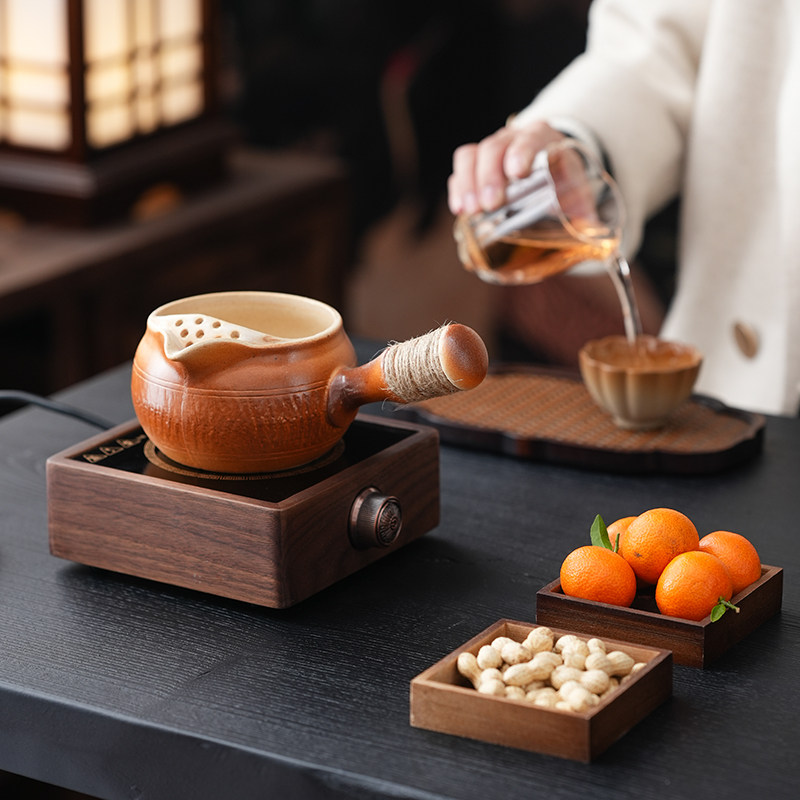 围炉煮茶壶砂金釉650ml陶壶烤奶罐罐壶全套茶具套装侧把壶茶壶,淘宝优惠券,粉丝福利购,淘宝优惠卷