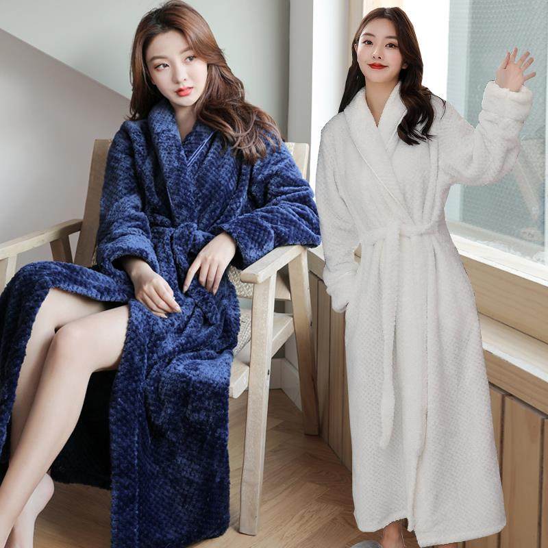 睡袍男冬加厚加长款睡袍男士秋冬新品法兰绒冬季双面加绒浴袍女冬,淘宝优惠券,粉丝福利购,淘宝优惠卷