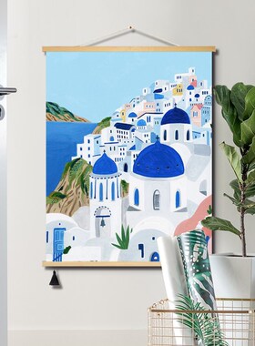 速发卧小室客厅风景装饰画沙发背景墙文艺海报风众书房布艺挂画
