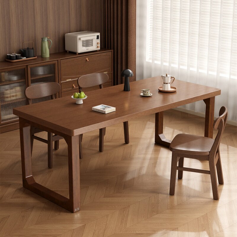 Solid wood dining table rectangular large table home dining table antique style office desk restaurant combination dining table and chairs