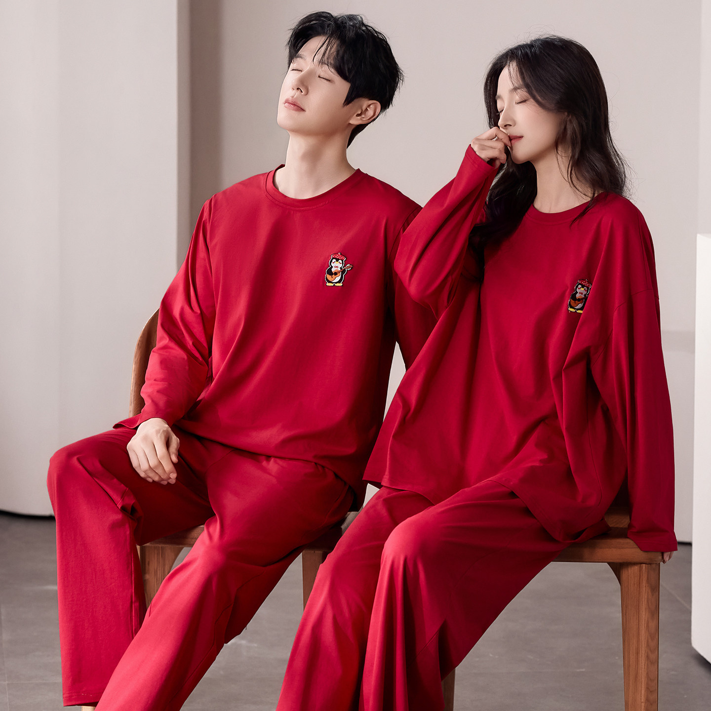 都市丽人纯棉红色睡衣情侣结婚新婚本命年家居服套装男女2026新款,淘宝优惠券,粉丝福利购,淘宝优惠卷