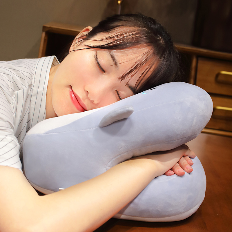 江豚笑笑午睡枕趴睡枕学生桌上趴睡午休枕办公室抱枕女生睡觉枕头 - 图2