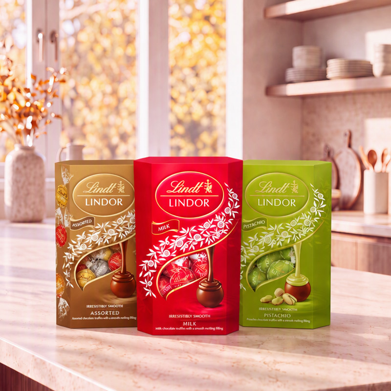 Lindt/瑞士莲官方正品软心覆盆子黑巧克力200g*2休闲零食 克黑实拍商品图