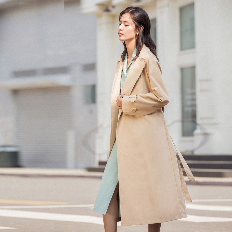 【商场同款】茵曼春装新款文艺女风衣 茵曼一零一度风衣