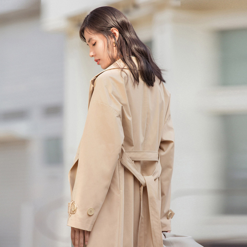 【商场同款】茵曼春装新款文艺女风衣 茵曼一零一度风衣