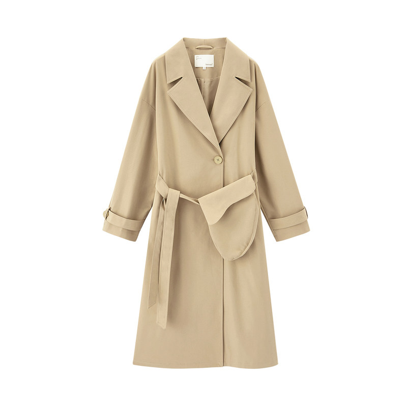 【商场同款】茵曼春装新款文艺女风衣 茵曼一零一度风衣